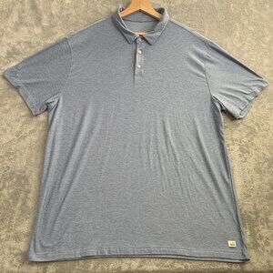 Vuori Strato Tech Polo Shirt Mens L Blue Heather Dreamknit Comfort Short Sleeve